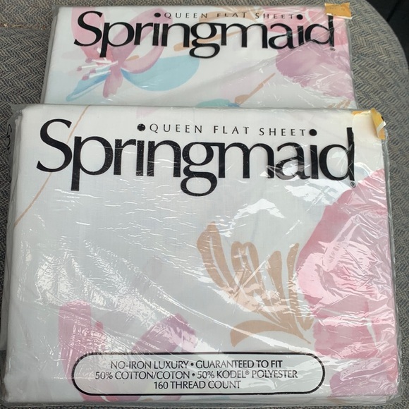 Springmaid Bedding Vintage Springmaid Queen Flat Sheet 2 Poshmark